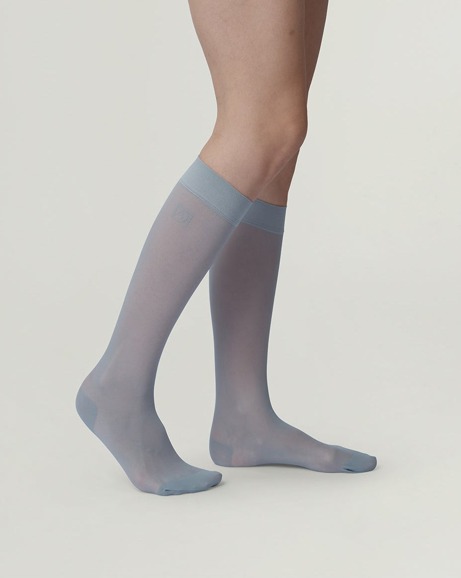 DAL Classic Knee Highs 'Dusty Blu'